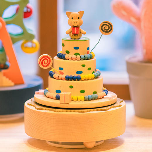 猫的天空之城八音盒《生日快乐》(定制款)木质卡通女生音乐盒机械生日礼物 商品图1