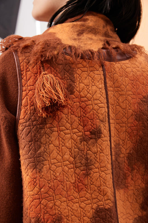 手工毛毡羊绒廓形女式马甲 SJF93W223N 商品图2