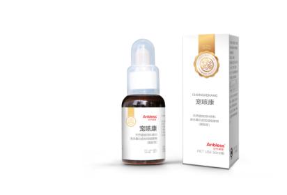 安布莱斯-宠咳康 50ml/瓶 2026年12月23号到期，用于犬猫内热肺炎，外感风热引起的身热咳嗽，气促痰多,烦躁口渴。适用于各种原因引起的呼吸道疾病桑原料组成:桑白皮、知母黄芪桔梗板蓝根内服一天2 商品图0