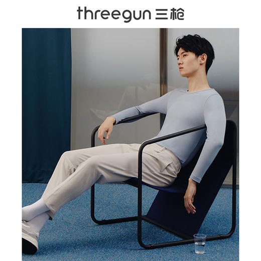 Threegun三枪 【维耐寒薄加暖】圆领男士长袖上衣打底衫-23085A211 商品图2