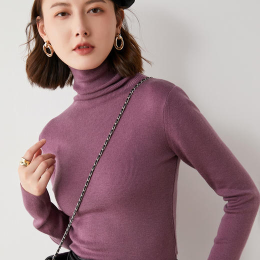 纤束马精纺羊毛堆堆领打底衫A17 72小时发货 商品图4