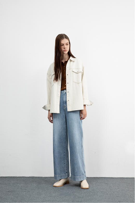 CARA休闲牛仔廓形衬衫KB213MDB0202W1 商品图1