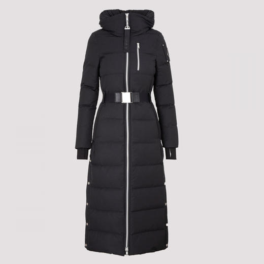 MOOSE KNUCKLES 长款带帽无毛领 女士羽绒服 黑色 M31LP219 292 商品图0
