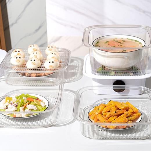 【晚也能吃到热菜！6件套保温菜罩】能放微波炉可做沥水篮，保鲜锁温，防尘防蚊，多层叠加饭菜食物罩，可折叠储物收纳更方便，保温箱盖菜 商品图4