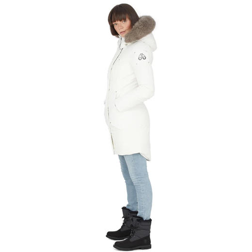 MOOSE KNUCKLES 女士金属驼鹿指关节徽标绗缝连帽羽绒服 白色 M31LP223 897 商品图3