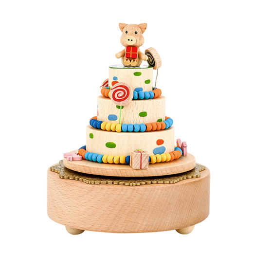 猫的天空之城八音盒《生日快乐》(定制款)木质卡通女生音乐盒机械生日礼物 商品图0