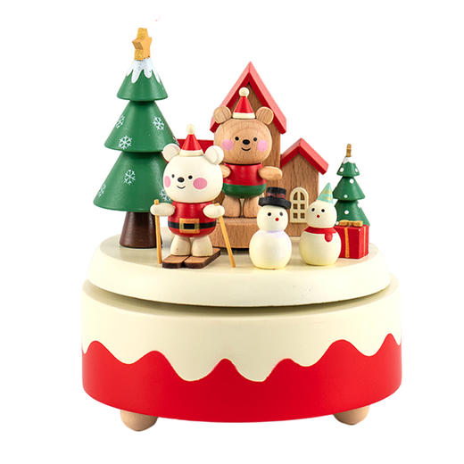 猫的天空之城八音盒《圣诞快乐》木质音乐盒生日礼物礼品送女友摆件 商品图0