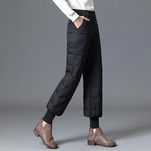 YZX1832外穿高腰白鸭绒保暖加厚宽松长裤裤 商品图2