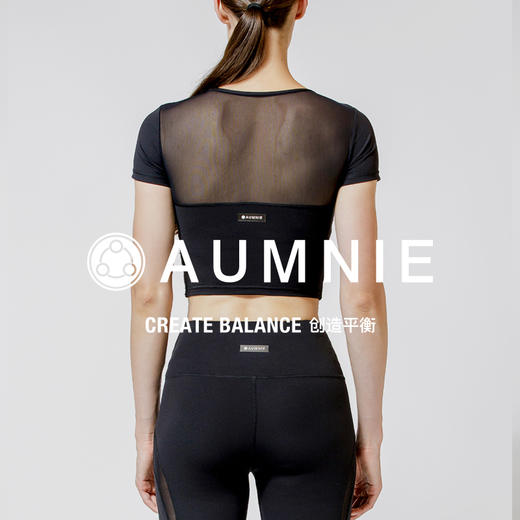 【AUMNIE】后背拼网露脐上衣 MESH BACK CROPPED TEE 商品图6