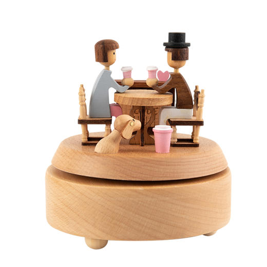 猫的天空之城八音盒《午后拿铁》木质八音盒创意礼品摆件生日送女友 商品图0