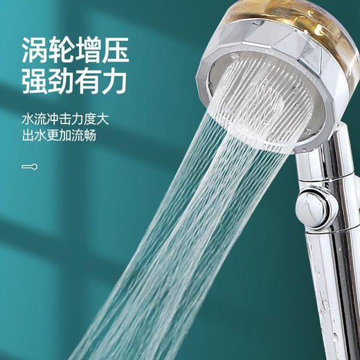 【买就送滤芯！涡轮增压花洒】浴室！火爆抖音，升级款小蛮腰喷头，水柱细腻轻柔，超大淋浴面积，一键止水，年省水达20吨，享受天然SPA！ 商品图4