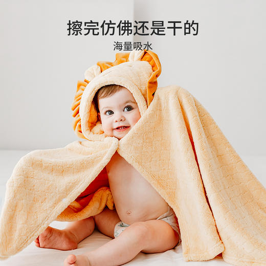 【洗浴用品】嫚熙儿童浴巾新生超软宝宝斗篷婴儿洗澡秋冬浴袍 商品图2