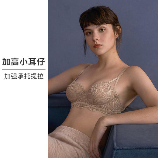 HSIA遐内衣女薄款阳台杯星空蕾丝性感有钢圈上托胸罩大胸显小文胸 商品图2