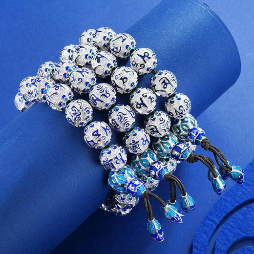 子佩集纯银真言手串【MY-000072-2】14珐琅彩手链2106 商品图3
