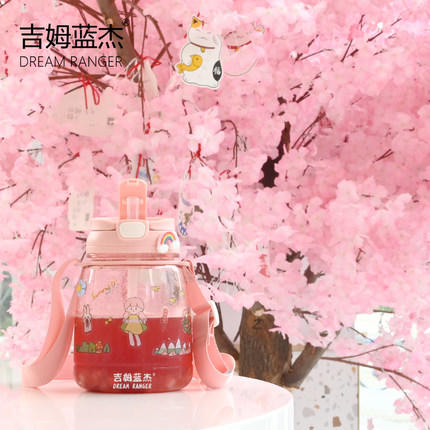 大肚吸管杯子超大容量 运动水壶便携可爱 商品图3