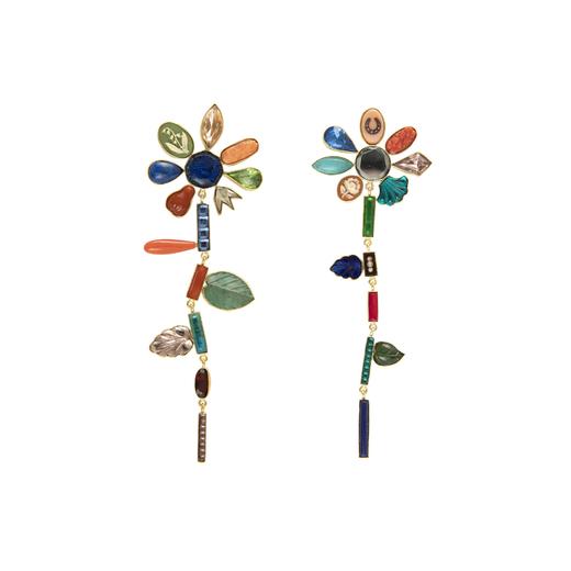 订购5个月到｜Grainne Morton-Anniversary Flower-古董卡梅奥 青金石 耳环［苏格兰设计师］ 商品图0
