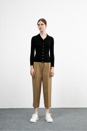 CARA经典翻领纽扣开衫KB213MKC0301B1