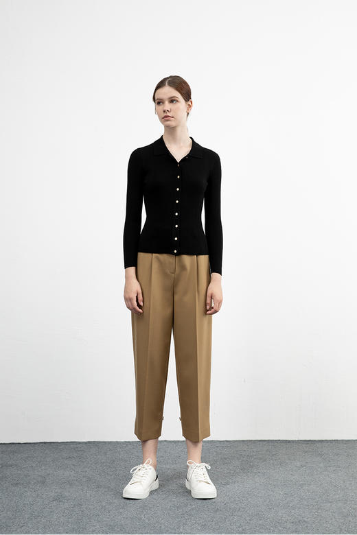 CARA经典翻领纽扣开衫KB213MKC0301B1 商品图0