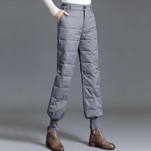 YZX1832外穿高腰白鸭绒保暖加厚宽松长裤裤 商品图1