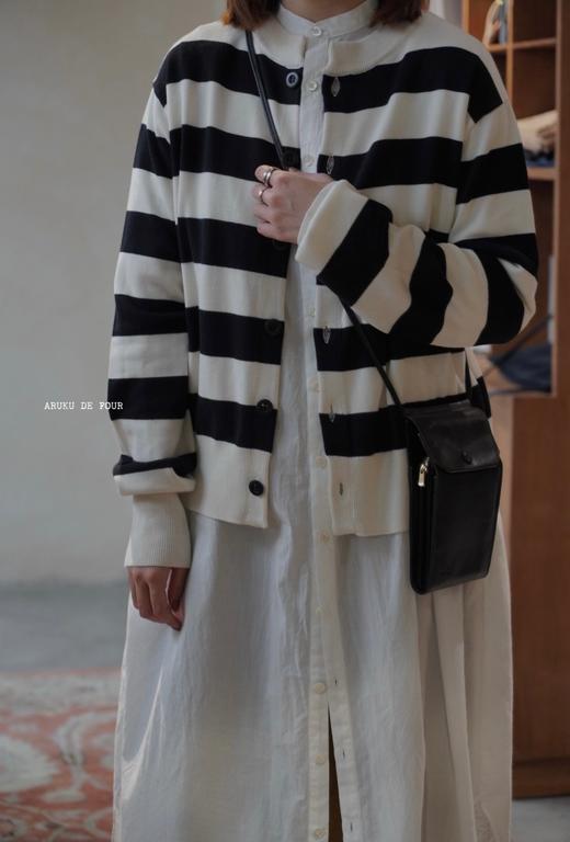 Veritecoeur多色條紋舒適開衫 商品图9