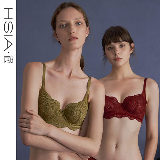HSIA遐内衣女薄款阳台杯星空蕾丝性感有钢圈上托胸罩大胸显小文胸 商品图0