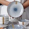 【高密度进口釉料，油污难存留，温水一冲即净】景德镇16件套竖纹釉下彩餐具 I 环保健康无铅立体花纹微波炉陶瓷餐盘 商品缩略图3