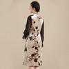 上海旗袍厂AYK-QF-210909拼毛丝绒印花宽松连衣裙无袖复古a字裙2021秋冬国风时尚精品女装 商品缩略图4