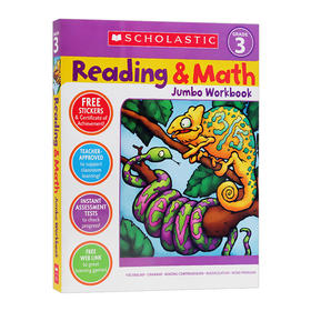 学乐三年级英语阅读与数学练习册 英文原版教材 Scholastic Reading Math Jumbo Workbook Grade 3 英文版进口原版英语书籍