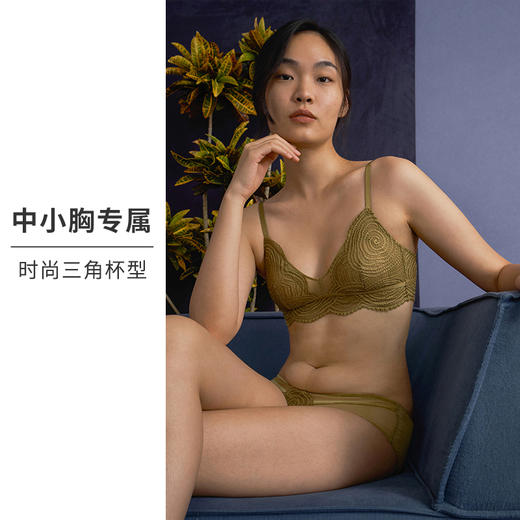 HSIA遐内衣女薄款三角杯星空蕾丝性感胸罩不空杯防凸点无钢圈文胸 商品图1