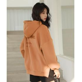 【卫衣女】秋冬新款韩版百搭设计感小众百搭宽松字母印花连帽加绒卫衣女