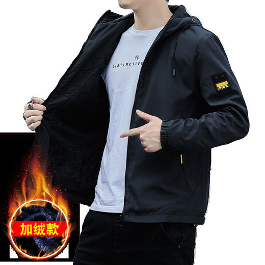 【服饰鞋包】男士休闲百搭帅气夹克上衣服韩版潮流潮牌男装秋冬季加绒新款外套 商品图4