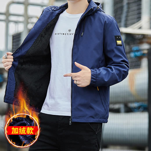 【服饰鞋包】男士休闲百搭帅气夹克上衣服韩版潮流潮牌男装秋冬季加绒新款外套 商品图3