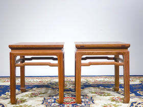 红桥红  家具严选  缅甸花梨（大果紫檀）【40马蹄腿带束腰 方凳】