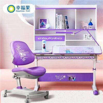 幸福果 迪士尼冰雪奇缘联名款儿童学习桌120*73cm 含书架&儿童坐椅套装 商品图0