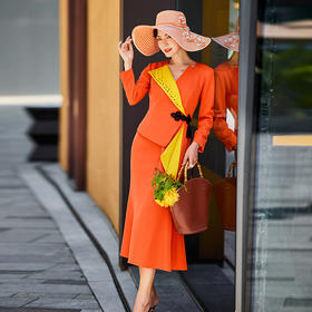 1202063 烟岚云秀 高端TR厚斜纹连衣裙 雾境