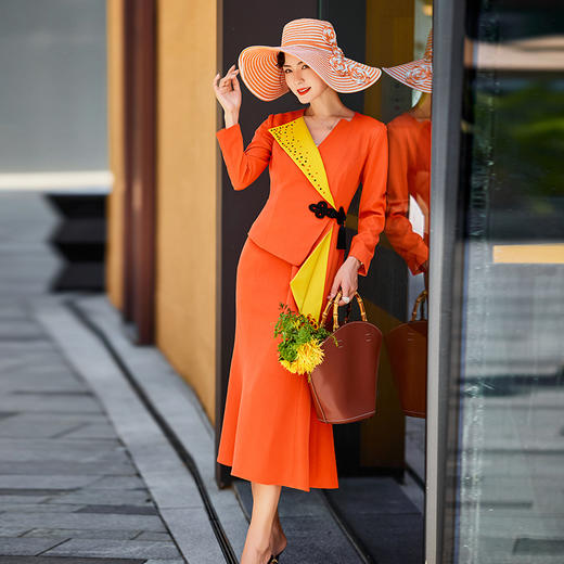 1202063 烟岚云秀 高端TR厚斜纹连衣裙 雾境 商品图0