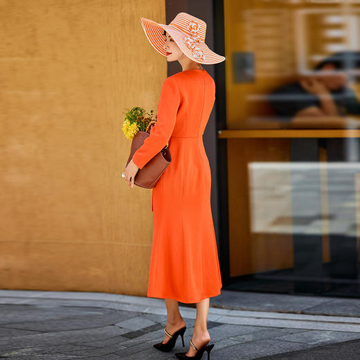 1202063 烟岚云秀 高端TR厚斜纹连衣裙 雾境 商品图4