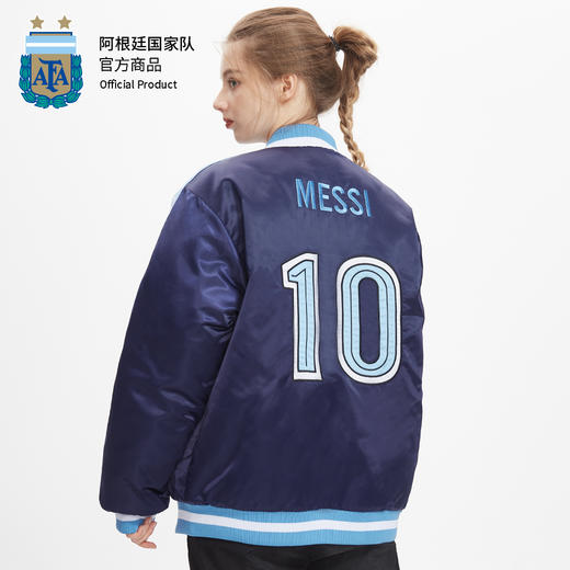 阿根廷国家队官方商品丨深蓝棒球服梅西足球迷周边外套冬加厚棉服 商品图4