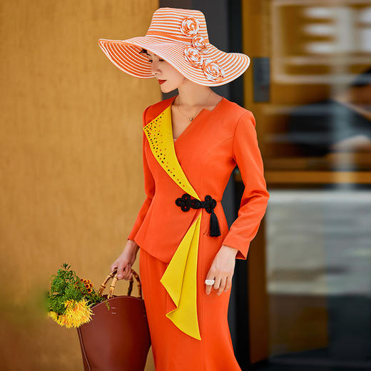 1202063 烟岚云秀 高端TR厚斜纹连衣裙 雾境 商品图1