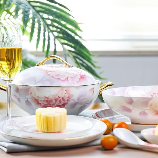 华光陶瓷 骨瓷餐具套装 碗碟套装 家用 中式釉中彩 陌上花开 商品图1