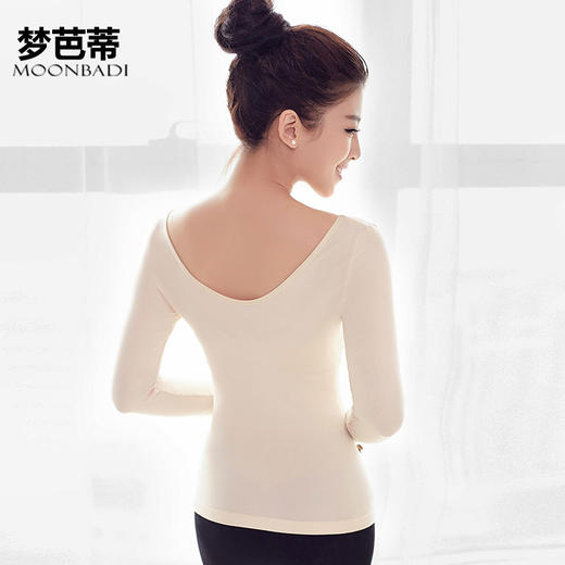 梦芭蒂内外穿打底衫秋冬季修身单件贴身圆领上衣 商品图1