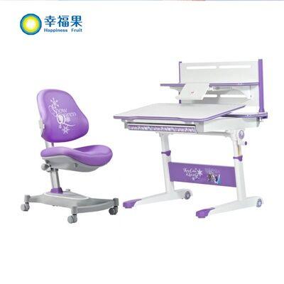 幸福果 迪士尼冰雪奇缘联名款儿童学习桌90*73cm 含书架&儿童坐椅套装 商品图0