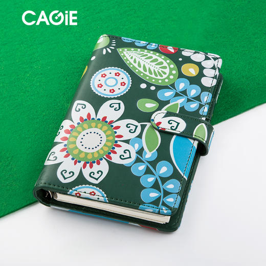 卡杰手账扣带活页本80张A6复古手帐本活页本小清新记事本搭扣日记本子计划本礼盒 商品图2