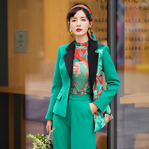 1202036 浮翠流丹 高端立体乱麻面料外套 雾境 商品图0