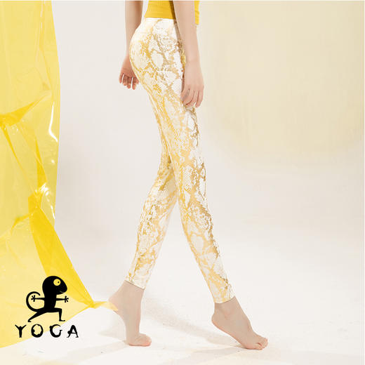 壁虎瑜伽【2109KZ099】蛇纹烫金九分裤（5天发货） 商品图5