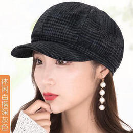 YR-LYJZYJ211016春秋冬款时尚百搭加绒加厚款短帽 商品图3