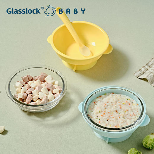 【韩国Glasslock】-宝宝辅食碗新生儿玻璃硅胶吸盘碗 商品图3