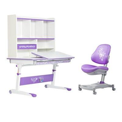 幸福果 迪士尼冰雪奇缘联名款儿童学习桌120*73cm 含书架&儿童坐椅套装 商品图1