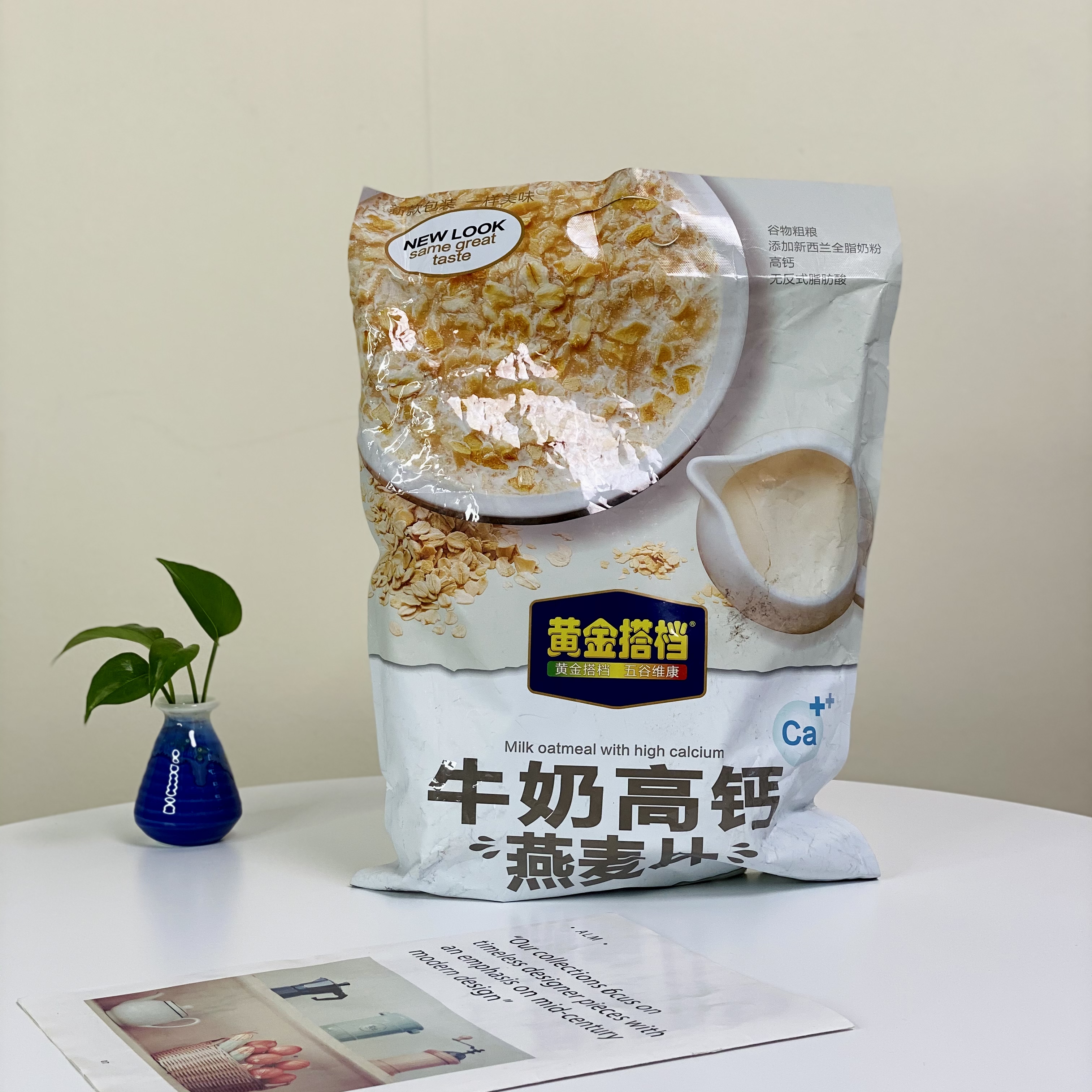 黄金搭档牛奶高钙燕麦片3袋-q