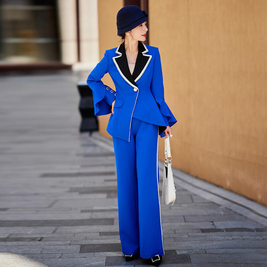 1202104 蓝色魅影 高端立体乱麻面料裤子 雾境 商品图3